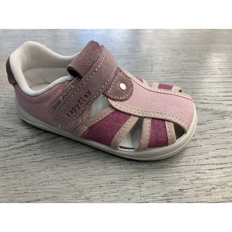 Sandalia lona barefoot tonos rosas