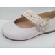 Zapato ceremonia nacarado flor